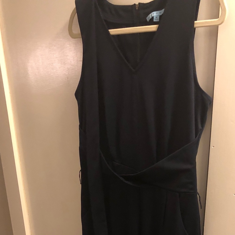 Navy satin feel formal pant jumpsuit size medium